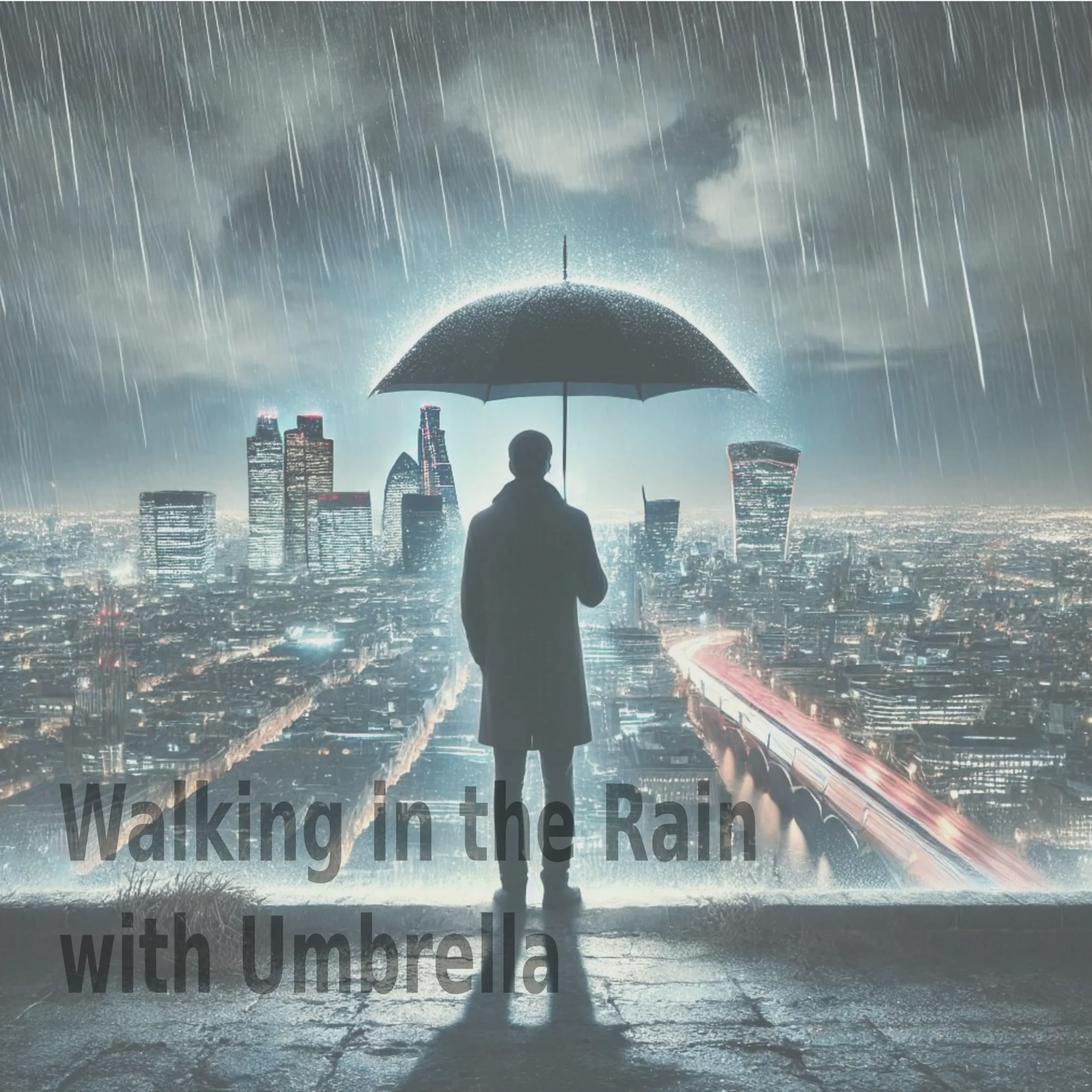 Walking in the Rain with Umbrella Cover Album